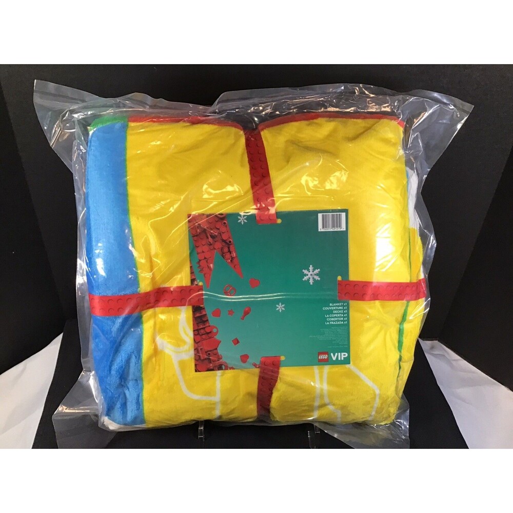 LEGO Fleece Blanket 2022 VIP Exclusive Color Block Yellow Blue Red Sealed NWT